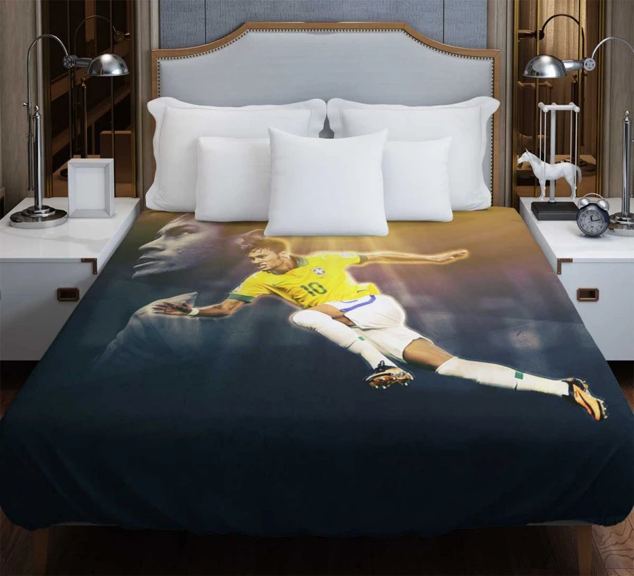 Brazilian Football Player Neymar Jr Duvet Cover