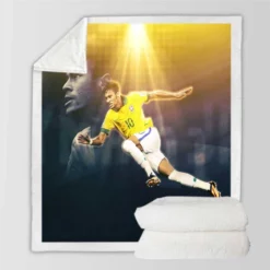 Brazilian Football Player Neymar Jr Sherpa Fleece Blanket