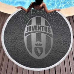 Brick Design Juve Football Old Logo Round Beach Towel 1