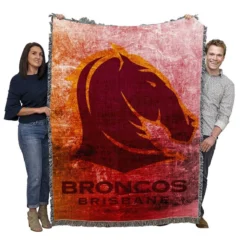 Brisbane Broncos Professional NRL Rugby Team Woven Blanket