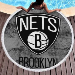 Brooklyn Nets NBA Popular Basketball Club Round Beach Towel 1