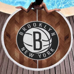 Brooklyn Nets Professional NBA Club Round Beach Towel 1