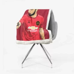 Bruno Fernandes Manchester United Football Player Sherpa Fleece Blanket 2