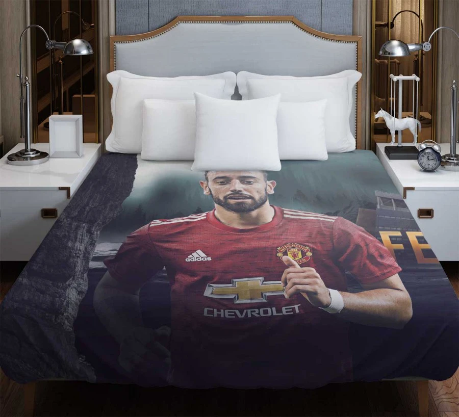 Bruno Fernandes Manchester United Midfield Football Player Duvet Cover