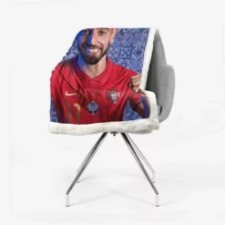 Bruno Fernandes Professional Football Player Sherpa Fleece Blanket 2