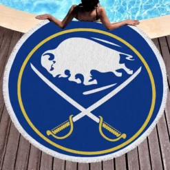 Buffalo Sabres Professional NHL Ice Hockey Team Round Beach Towel 1