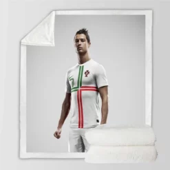 CR7 Cristiano Ronaldo in no Seven Jersey Sherpa Fleece Blanket