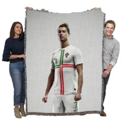 CR7 Cristiano Ronaldo in no Seven Jersey Woven Blanket