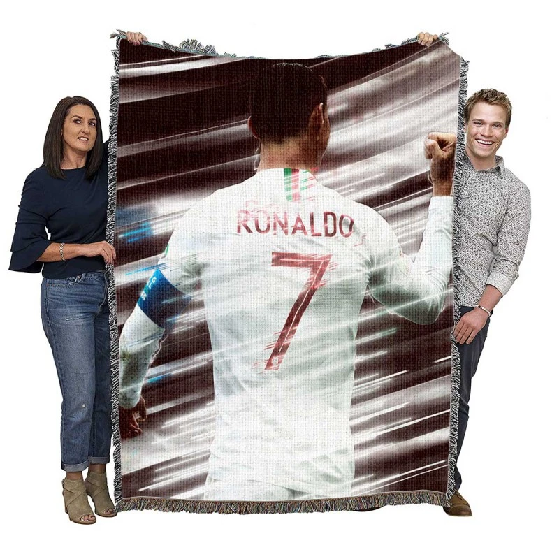 CR7 Portugal Soccer Star Woven Blanket