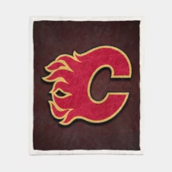 Calgary Flames Classic NHL Hockey Team Sherpa Fleece Blanket 1