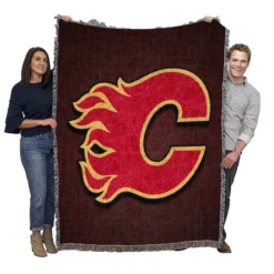 Calgary Flames Classic NHL Hockey Team Woven Blanket