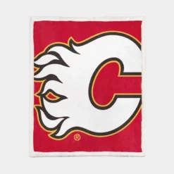 Calgary Flames Professional NHL Hockey Team Sherpa Fleece Blanket 1