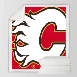 Calgary Flames Professional NHL Hockey Team Sherpa Fleece Blanket