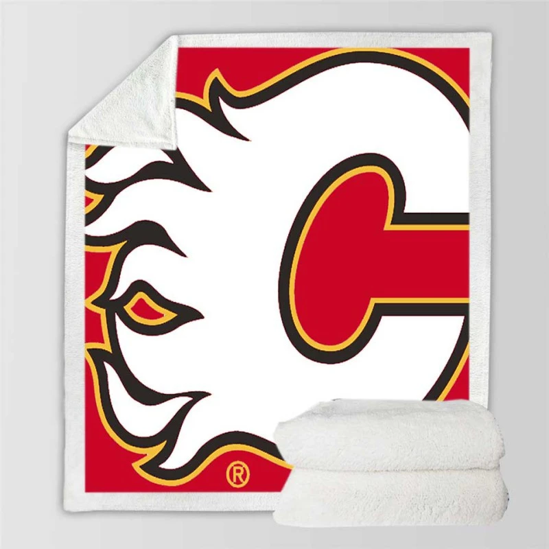 Calgary Flames Professional NHL Hockey Team Sherpa Fleece Blanket