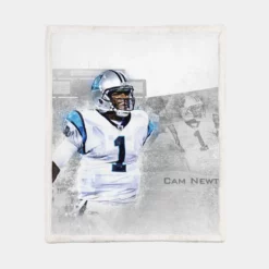 Cam Newton Professional NFL Player Sherpa Fleece Blanket 1