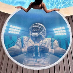 Cam Newton Super Cam Famous NFL Player Round Beach Towel 1