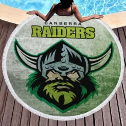 Canberra Raiders Australian Professional Rugby Club Round Beach Towel 1