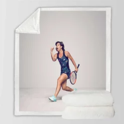 Carla Suarez Navarro Exellent Spanish Tennis Player Sherpa Fleece Blanket