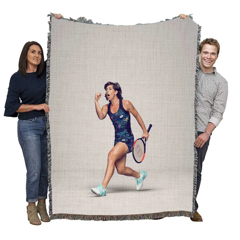 Carla Suarez Navarro Exellent Spanish Tennis Player Woven Blanket