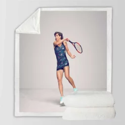 Carla Suarez Navarro Populer Spanish Tennis Player Sherpa Fleece Blanket