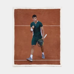 Carlos Alcaraz Exellent ATP Tennis Player Sherpa Fleece Blanket 1