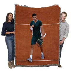 Carlos Alcaraz Exellent ATP Tennis Player Woven Blanket