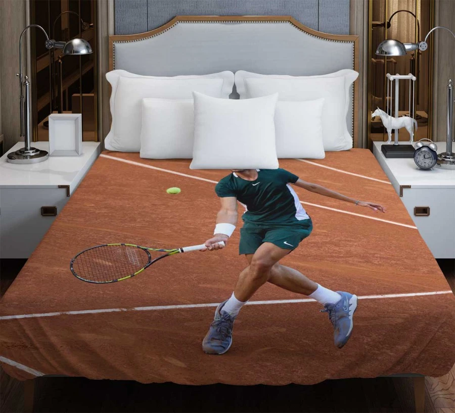 Carlos Alcaraz Spanish Professional ATP Tennis Player Duvet Cover