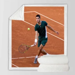 Carlos Alcaraz Spanish Professional ATP Tennis Player Sherpa Fleece Blanket