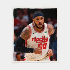 Carmelo Anthony Top Ranked NBA Basketball Player Sherpa Fleece Blanket 1