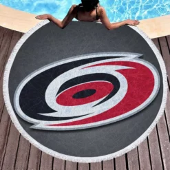 Carolina Hurricanes Excellent NHL Hockey Club Round Beach Towel 1