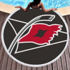 Carolina Hurricanes professional Ice Hockey Team Round Beach Towel 1