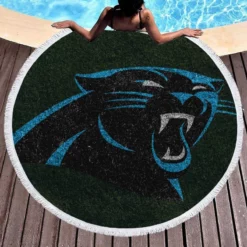 Carolina Panthers Top Ranked NFL Football Club Round Beach Towel 1