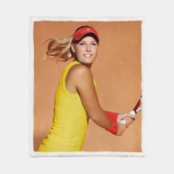 Caroline Wozniacki Energetic Danish Tennis Player Sherpa Fleece Blanket 1