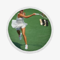 Caroline Wozniacki Professional Tennis Player Round Beach Towel