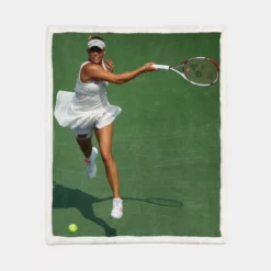 Caroline Wozniacki Professional Tennis Player Sherpa Fleece Blanket 1