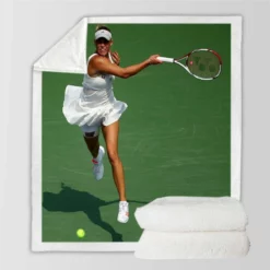 Caroline Wozniacki Professional Tennis Player Sherpa Fleece Blanket