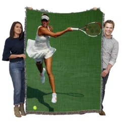 Caroline Wozniacki Professional Tennis Player Woven Blanket