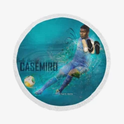 Casemiro Brazilian professional football Player Round Beach Towel