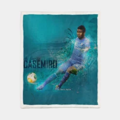 Casemiro Brazilian professional football Player Sherpa Fleece Blanket 1