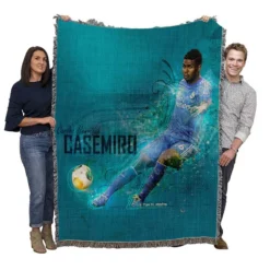 Casemiro Brazilian professional football Player Woven Blanket