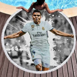 Casemiro Successful Brazilizn Defensive midfielder Round Beach Towel 1