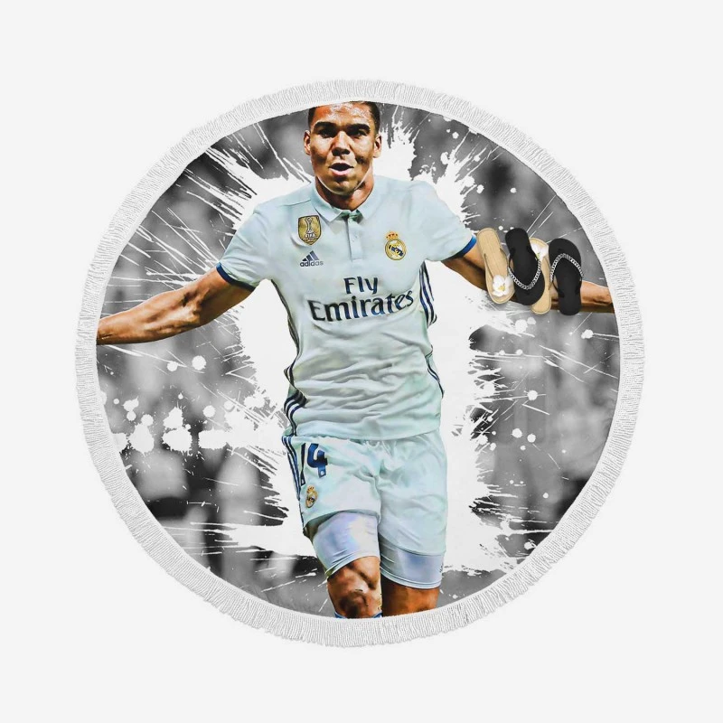 Casemiro Successful Brazilizn Defensive midfielder Round Beach Towel