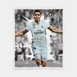 Casemiro Successful Brazilizn Defensive midfielder Sherpa Fleece Blanket 1