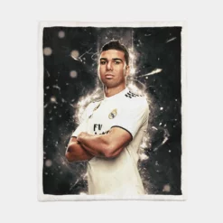 Casemiro Top Oder Real Madrid Football Player Sherpa Fleece Blanket 1