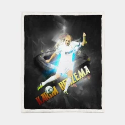 Celebrated Football Player Karim Benzema Sherpa Fleece Blanket 1