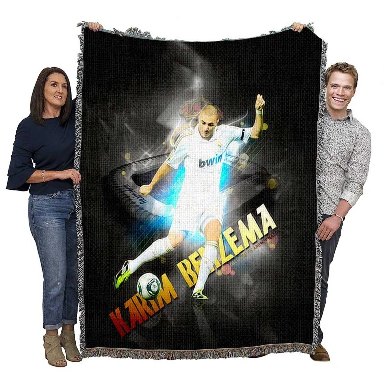 Celebrated Football Player Karim Benzema Woven Blanket