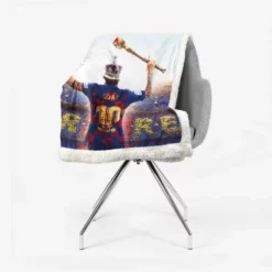 Celebrated Football Player Lionel Messi GOAT Sherpa Fleece Blanket 2