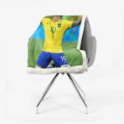 Celebrated Football Player Neymar Sherpa Fleece Blanket 2