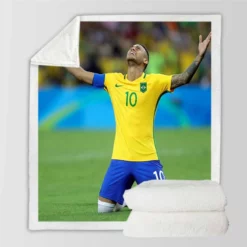 Celebrated Football Player Neymar Sherpa Fleece Blanket