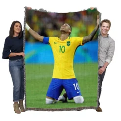 Celebrated Football Player Neymar Woven Blanket